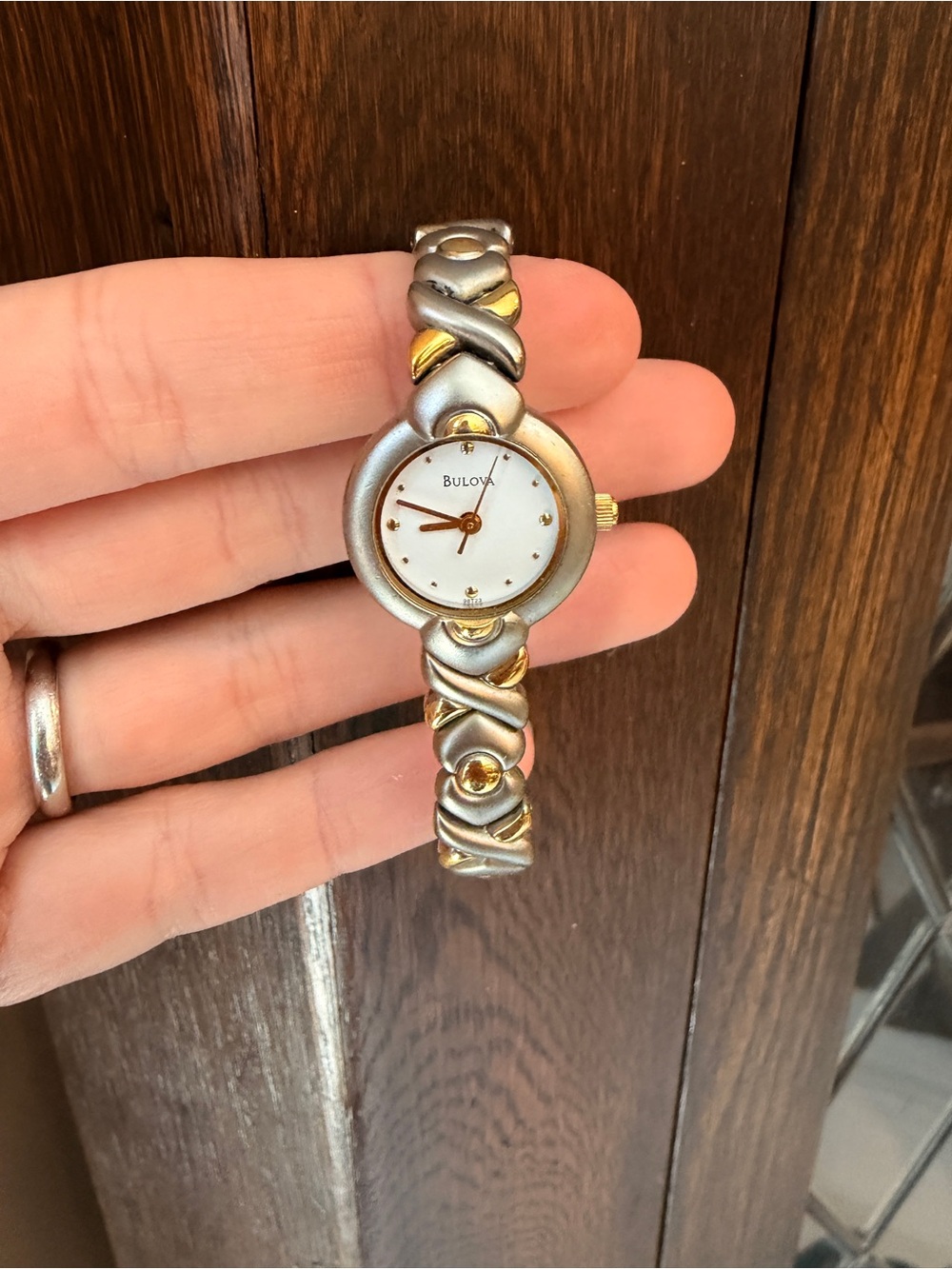 BULOVA Two-Tone Silver and Gold Link Bracelet Watch